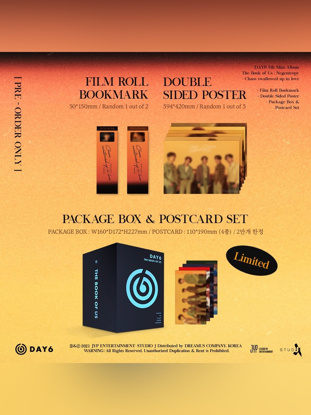 DAY6 The Book of Us Limited Edition Set: Package Box, Postcard Set, 2 Bookmarks